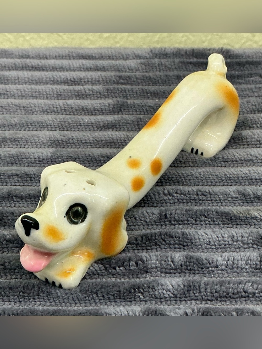 Vintage Dachshund Wiener Dog Salt Pepper Shaker Single Ceramic Japan Kitsch 1950